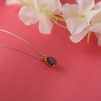 Oval cut garnet necklace - EternityPieces