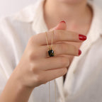 Radiant cut peridot necklace - EternityPieces