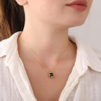 Radiant cut peridot necklace - EternityPieces