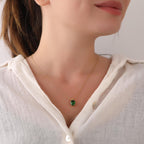 Oval cut emerald necklace- EternityPieces