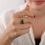 Radiant cut emerald necklace - EternityPieces