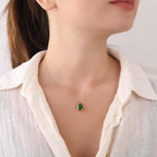 Radiant cut emerald necklace - EternityPieces