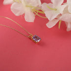 Radiant cut alexandrite necklace - EternityPieces