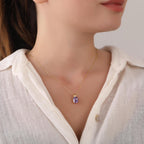 Radiant cut alexandrite necklace - EternityPieces