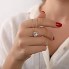 Oval cut CZ necklace - EternityPieces