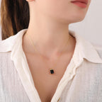 Radiant cut black onyx necklace - EternityPieces