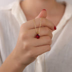 Oval cut red ruby necklace - EternityPieces
