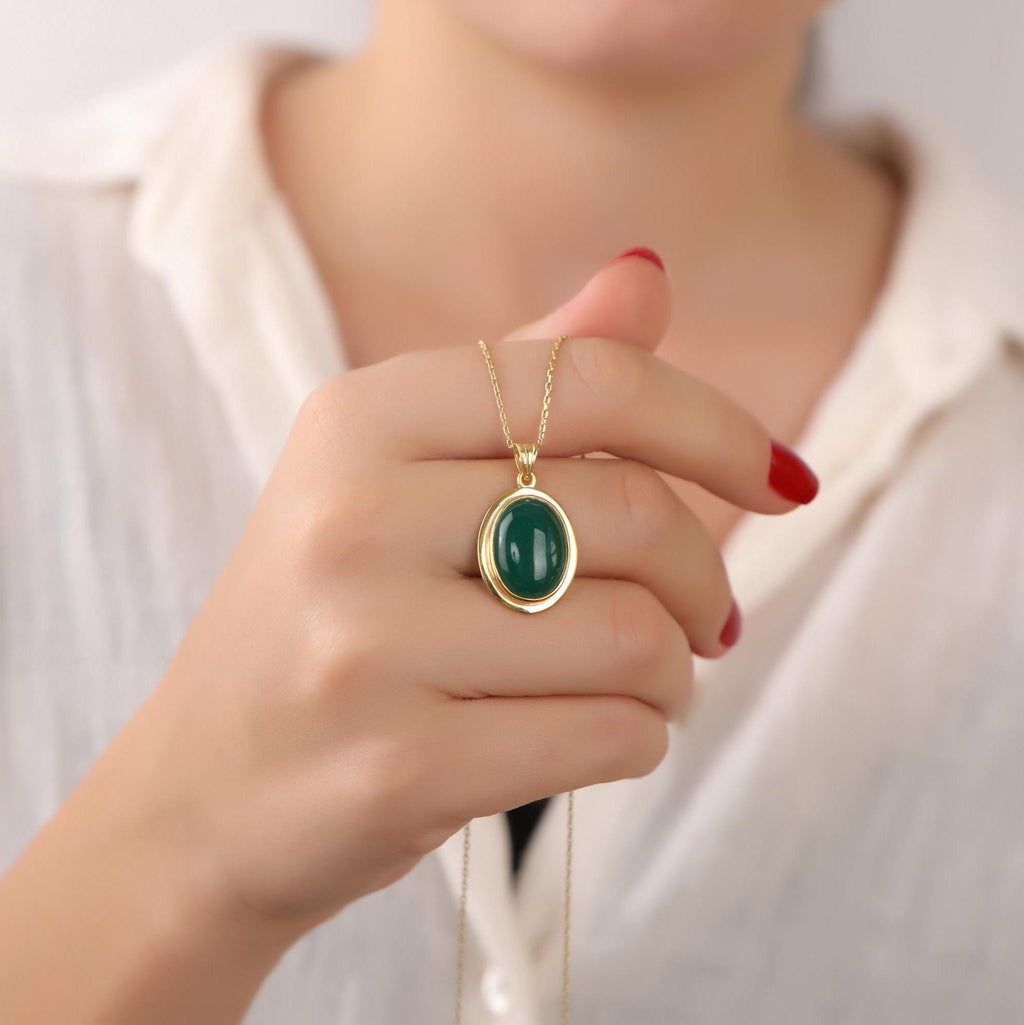 Green agate necklace - EternityPieces
