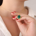 Green agate necklace - EternityPieces