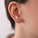 Oval cut Alexandrite earrings studs - EternityPieces