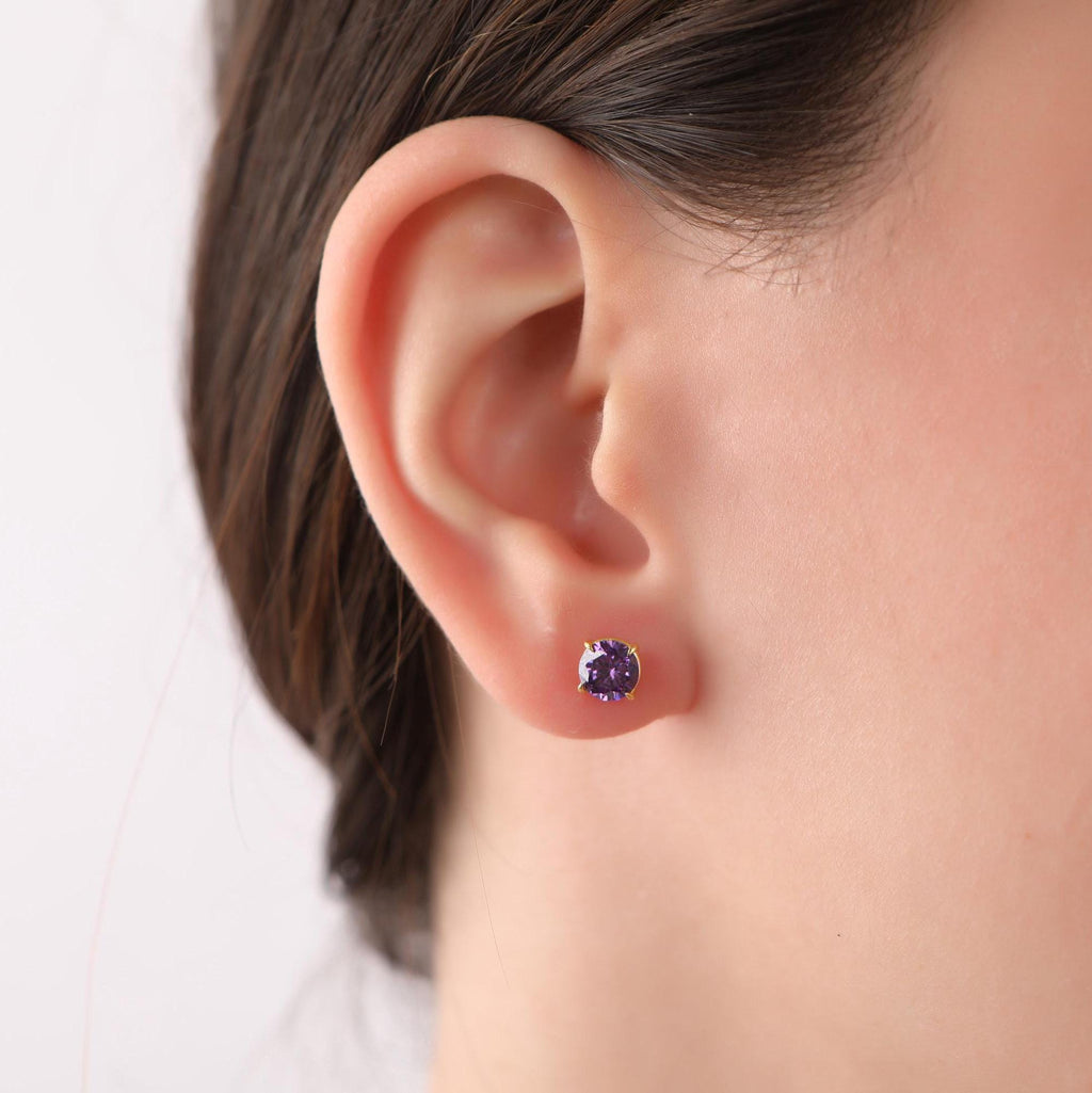 Amethyst stud earrings for birthdays - EternityPieces