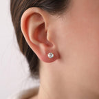 CZ diamond earrings studs in 14K gold or silver - EternityPieces