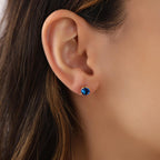 Blue sapphire stud earrings for bridesmaid gift - EternityPieces