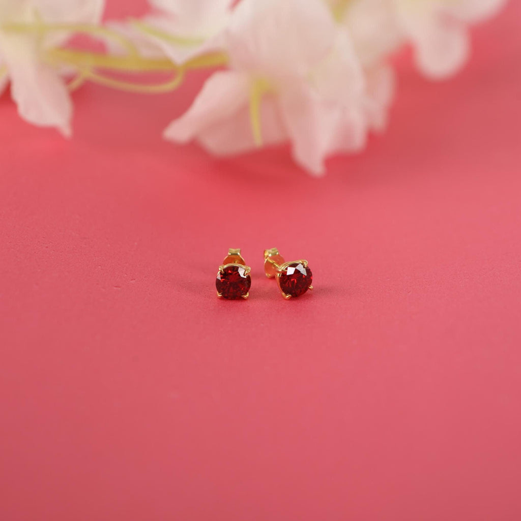 Garnet earrings studs in still-life - EternityPieces