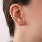 Morganite earrings studs for daughter birthday gift - EternityPieces