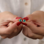 Paraiba tourmaline stud earrings set in 14K gold - EternityPieces