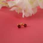 Red ruby earrings studs in still-life - EternityPieces