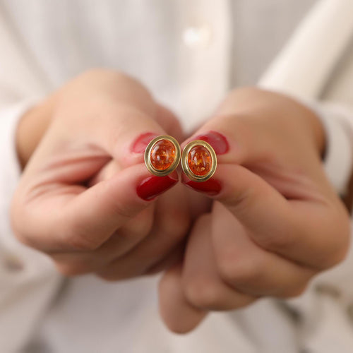 Baltic amber stud earrings - EternityPieces