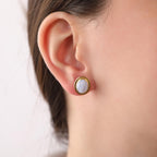 Blue lace agate stud earrings - EternityPieces