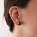 Green agate stud earrings - EternityPieces