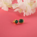 Green agate stud earrings - EternityPieces
