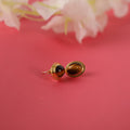 Tiger Eye Gemstone Stud Earrings, Sterling Silver, Gold Vermeil (8x10mm)