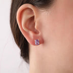 Radiant cut alexandrite stud earrings - EternityPieces