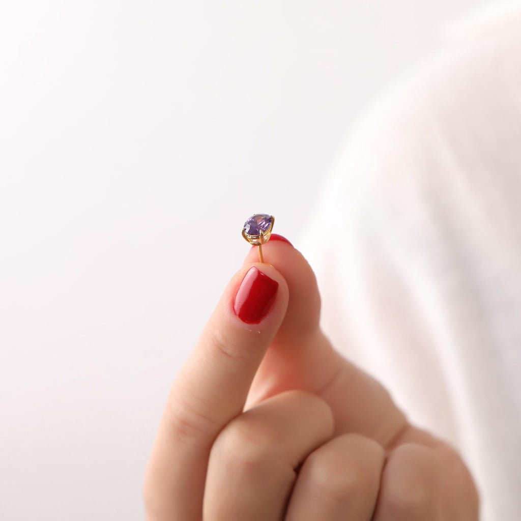 Oval cut amethyst stud earrings - EternityPieces