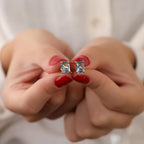 Radiant cut aquamarine stud earrings - EternityPieces