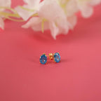 Oval blue topaz earrings studs - EternityPieces