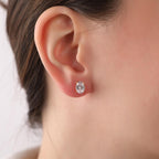 Oval cut CZ diamond stud earrings - EternityPieces