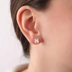 Radiant cut CZ diamond earrings studs - EternityPieces