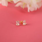 Radiant cut CZ diamond earrings studs - EternityPieces
