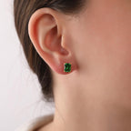 Radiant cut emerald stud earrings - EternityPieces