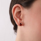 Oval cut garnet earrings studs - EternityPieces