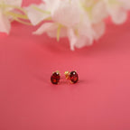 Oval cut garnet earrings studs - EternityPieces