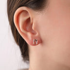 Radiant cut morganite stud earring -EternityPieces
