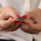 Radiant cut Paraiba stud earrings - EternityPieces