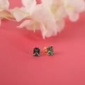 Radiant cut Paraiba stud earrings - EternityPieces
