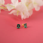 Radiant cut Paraiba stud earrings - EternityPieces