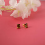 Radiant peridot earrings studs - EternityPieces