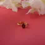 Oval cut ruby ring for anniversary gift in still-life - EternityPieces