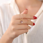Oval cut morganite necklace - EternityPieces