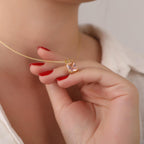 Radiant cut morganite necklace - EternityPieces