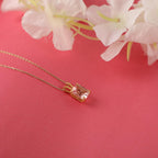Radiant cut morganite necklace - EternityPieces