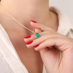 Oval cut paraiba tourmaline necklace - EternityPieces