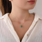 Radiant cut paraiba tourmaline necklace - EternityPieces