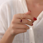 Radiant cut garnet necklace - EternityPieces