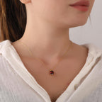Oval cut garnet necklace - EternityPieces