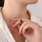 Radiant cut peridot necklace - EternityPieces